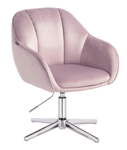 HR2055CROSS Scaun Mov din Catifea cu Bază Cromata