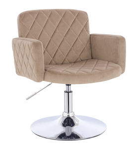 HR802N Scaun Latte din Catifea cu Bază Cromata