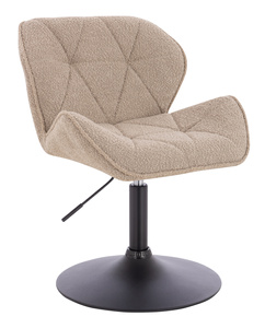 HR111N Scaun Latte Boucle cu Bază Neagră