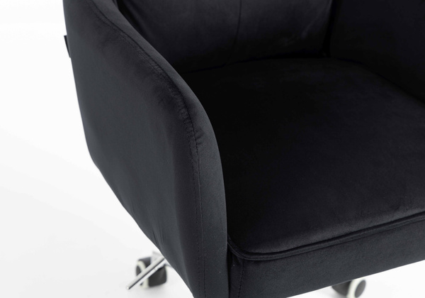 HR250K Scaun Catifea Neagră Bază Cromata