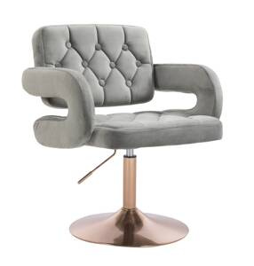 HR8403N Scaun Catifea Gray Bază Aurie