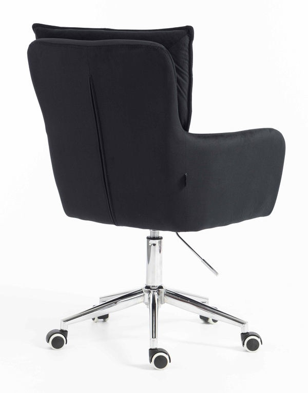 HR250K Scaun Catifea Neagră Bază Cromata