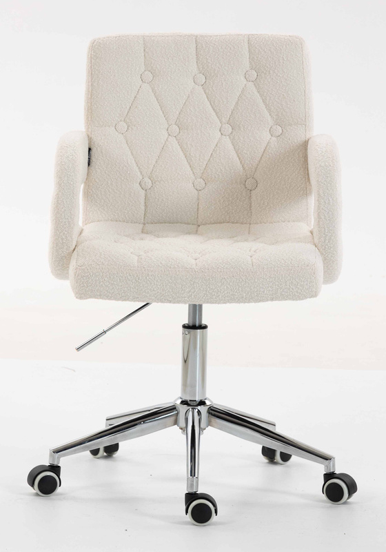 HR8404K Scaun Crem Boucle cu Bază Cromata