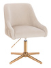 HR920CROSS Scaun Crem din Catifea cu Bază Aurie
