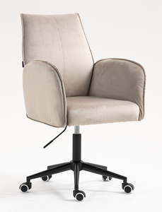 HR280K Scaun Latte din Catifea cu Bază Neagră