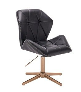 HR212CROSS ZIC-ZAC Scaun Negru cu Bază Aurie