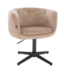 HR333CCROSS Scaun Catifea Latte cu Bază Neagră