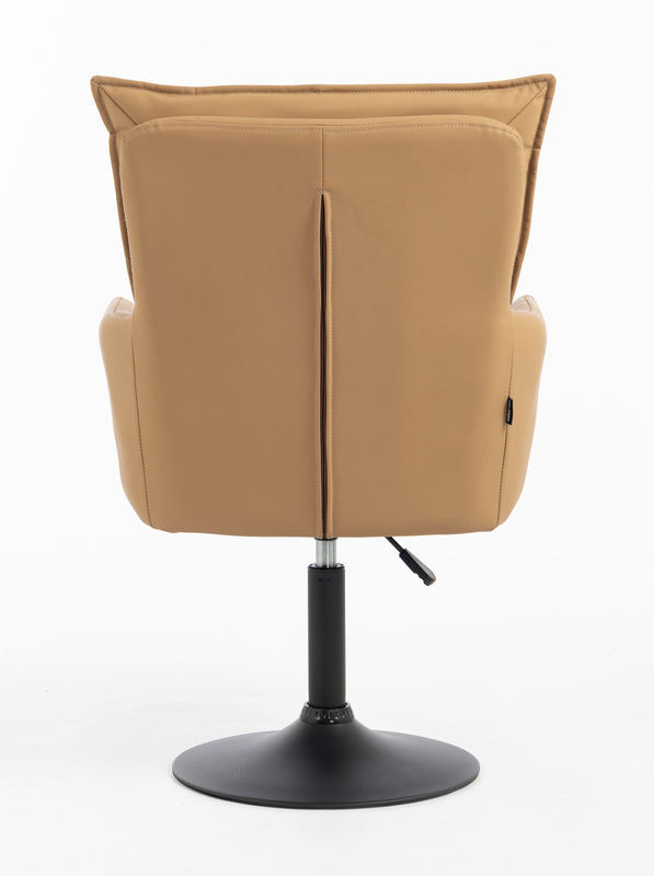 HR250N Scaun Piele Ecologică Premium Soft Culoare Caramel Bază Neagră