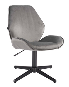 HR350CROSS Scaun Gray din Catifea Bază Neagră