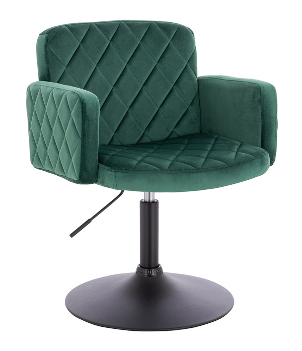 HR802N Scaun Verde din Catifea cu Bază Neagră