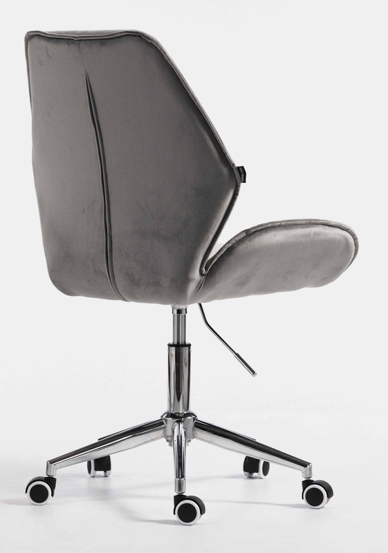 HR350K Scaun Gray din Catifea Bază Cromata