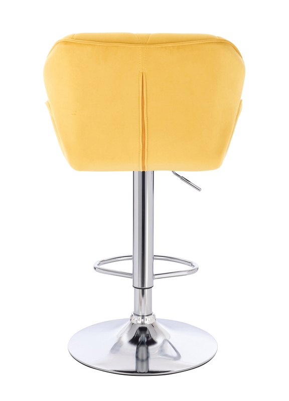 HR111W Scaun Galbenă Velur Bază Cromata