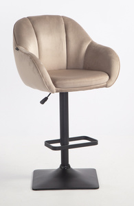 HR2055KW Scaun Latte din Catifea cu Bază Neagră