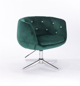 HR333CROSS Scaun Verde Catifea cu Bază Cromata