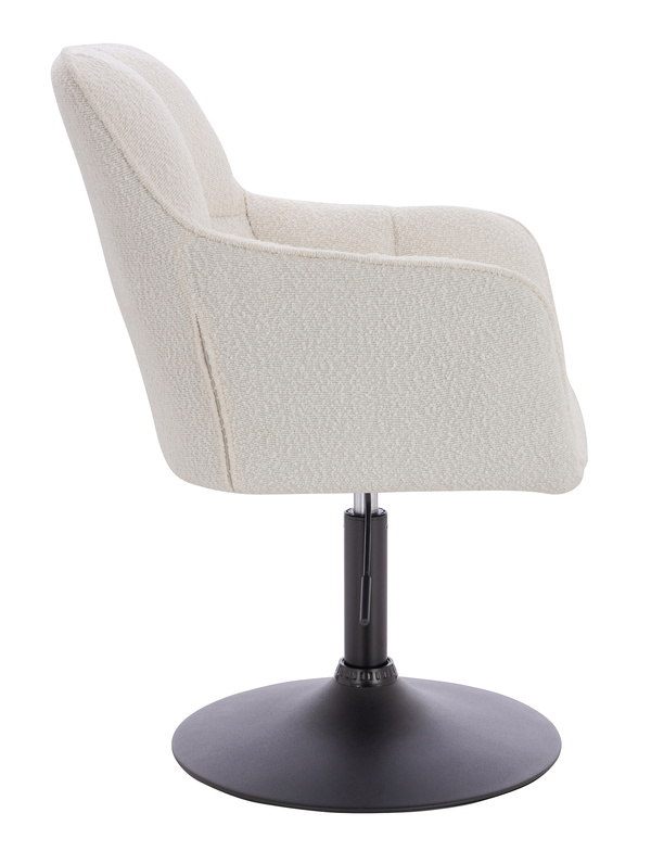 HR550N Scaun Crem Boucle cu Bază Neagră