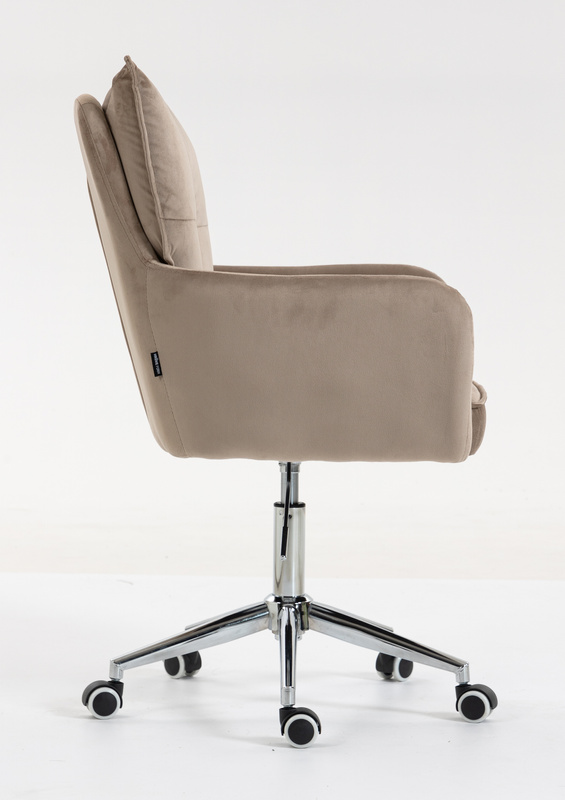 HR250K Scaun Catifea Latte Bază Cromata