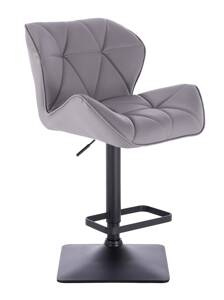 HC111KW Scaun Gray Piele Ecologica cu Bază Neagră