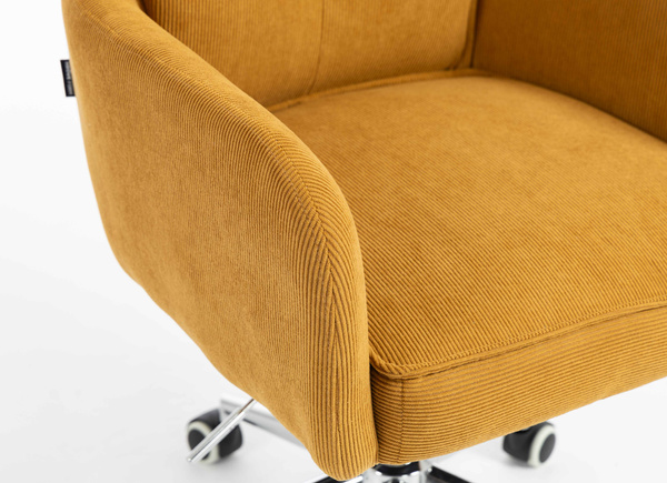 HR250K Scaun Catifea Reiată Premium Ruloare Curry Galben Bază Cromata