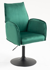 HR280N Scaun Verde din Catifea cu Bază Neagră