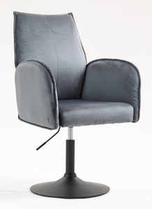 HR280N Scaun Grafit din Catifea cu Bază Neagră