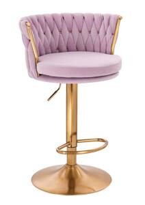 HR450W Scaun Mov din Catifea cu Bază Aurie