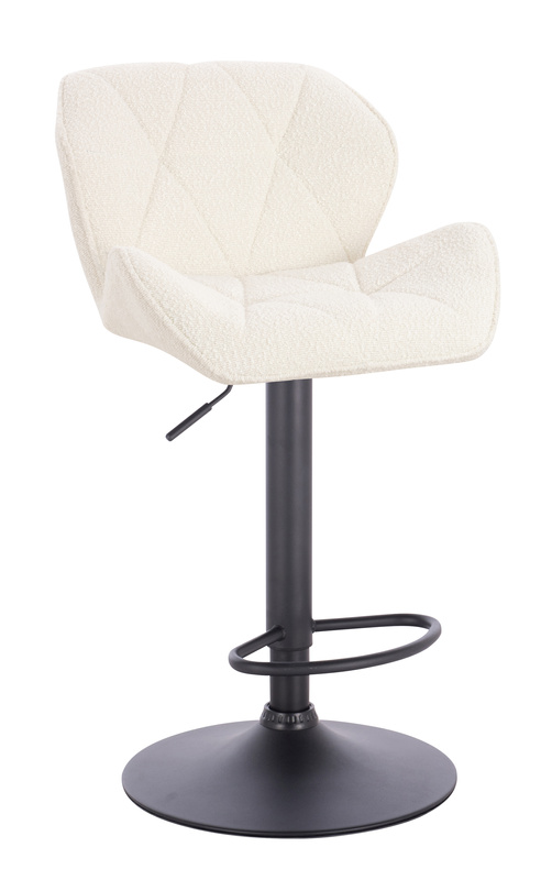 HR111W Scaun Crem Boucle cu Bază Neagră
