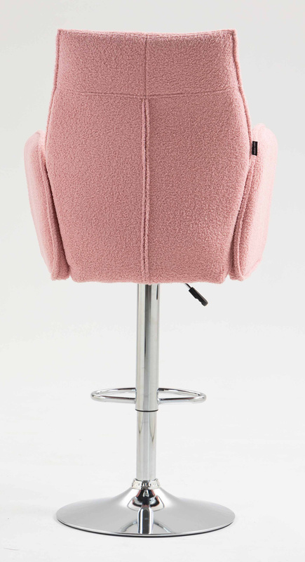 HR280W Scaun Roz Pudra Boucle cu Bază Cromata