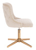 HR940CROSS Scaun Crem din Catifea cu Bază Aurie