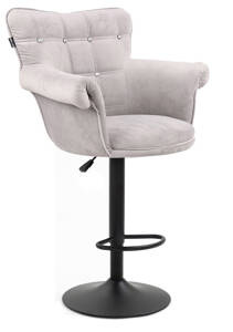 HR804CW scaun Catifea Gray cu Bază Neagră