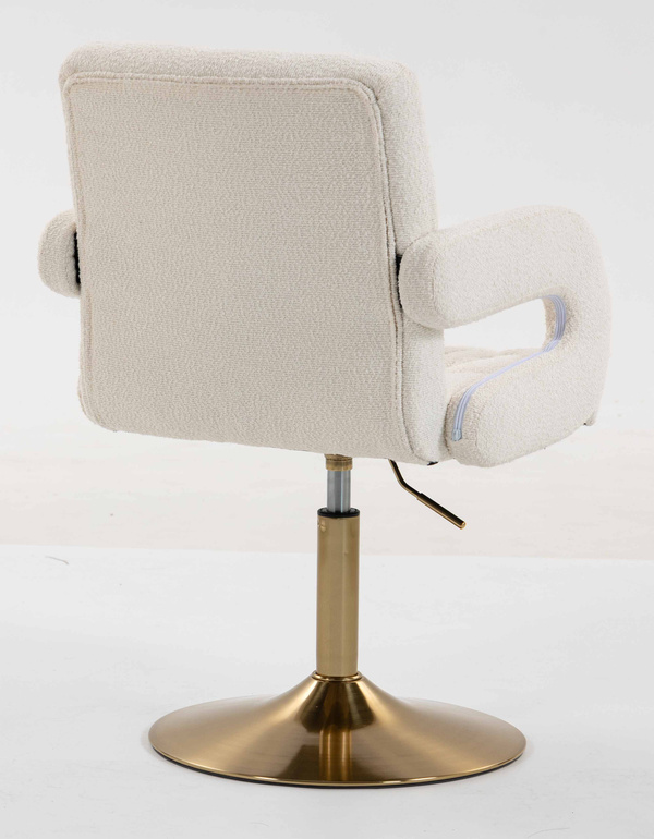HR8404N Scaun Crem Boucle cu Bază Aurie