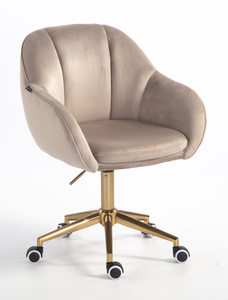 HR2055K Scaun Latte din Catifea cu Bază Aurie