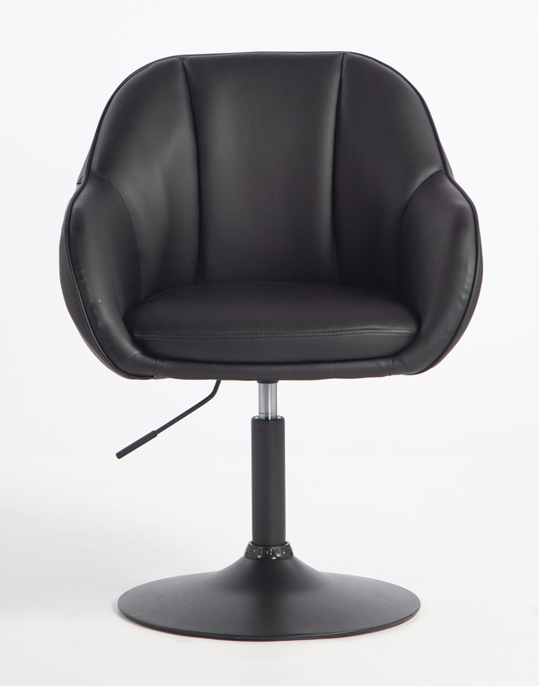 HR2055N Scaun Neagră din Piele Ecologica cu Bază Neagră