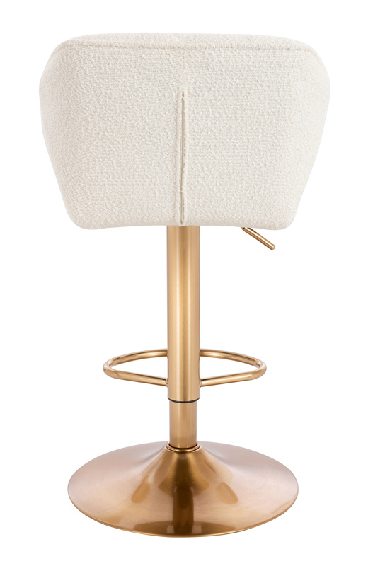 HR111W Scaun Crem Boucle cu Bază Aurie