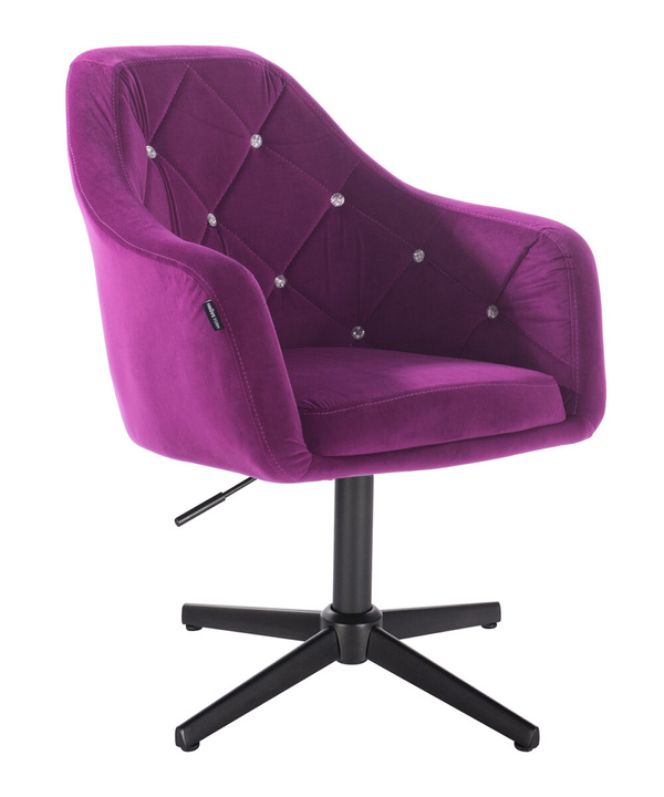 HR830CCROSS Scaun Fucsia Catifea cu Bază Neagră