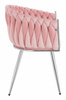 HR750 Scaun cu picioare Cromata Roz Pudra din Catifea