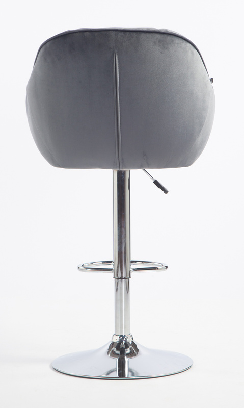 HR2055W Scaun Grafit din Catifea cu Bază Cromata