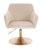 HR190N Scaun Crem din Catifea cu Bază Aurie