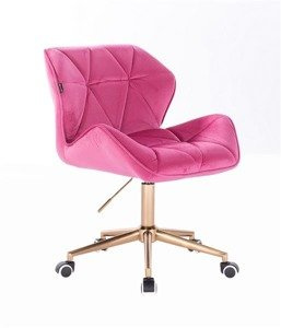 HR111K scaun Catifea Roz cu Bază Aurie