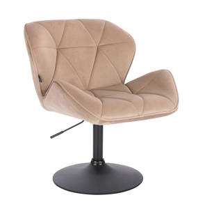 HR111N Scaun Latte Catifea cu Bază Neagră