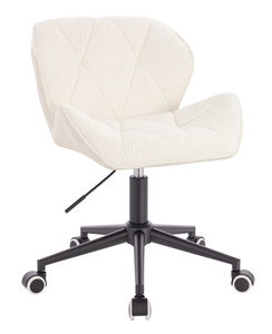 HR111K Scaun Crem Boucle cu Bază Neagră