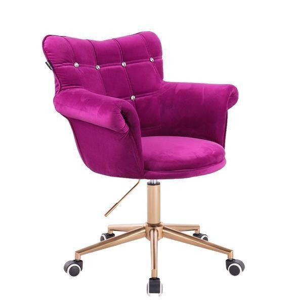 HR804CK scaun Catifea Fucsia cu Bază Aurie