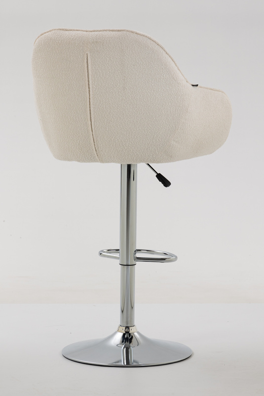 HR2055W Scaun Crem din Boucle cu Bază Cromata