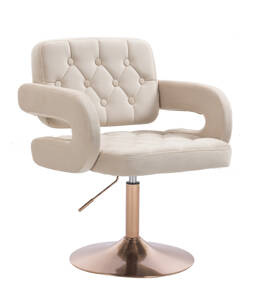 HR8403N Scaun Catifea Crem Bază Aurie
