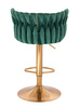 HR450W Scaun Verde din Catifea cu Bază Aurie