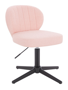 HR193CROSS Scaun Roz Pudra Boucle cu Bază Neagră