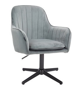 HR2022CROSS Scaun Gray din Catifea Bază Neagră