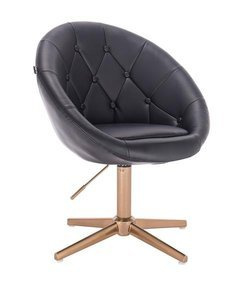HC8516CROSS Scaun Negru cu Bază Aurie