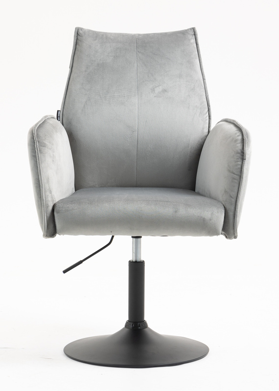 HR280N Scaun Gray din Catifea cu Bază Neagră