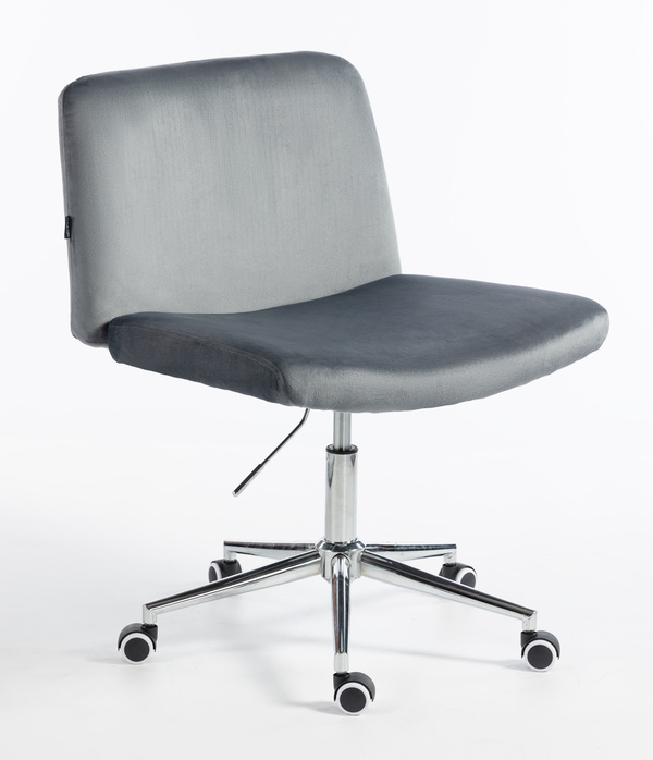 HR150K Scaun Grafit din Catifea cu Bază Cromata
