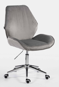 HR350K Scaun Gray din Catifea Bază Cromata